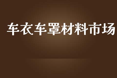 车衣车罩材料市场_https://www.apanben.com_期货学院_第1张