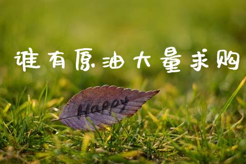 谁有原油大量求购_https://www.apanben.com_在线喊单_第1张