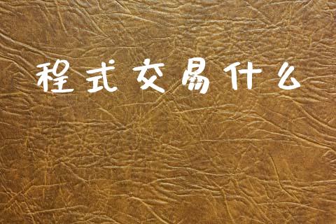 程式交易什么_https://www.apanben.com_国际财经_第1张