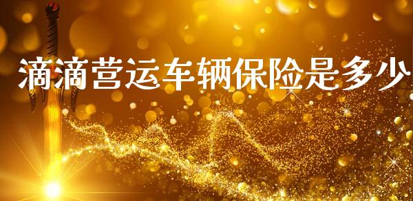 滴滴营运车辆保险是多少_https://www.apanben.com_国际财经_第1张