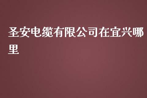 圣安电缆有限公司在宜兴哪里_https://www.apanben.com_国际财经_第1张