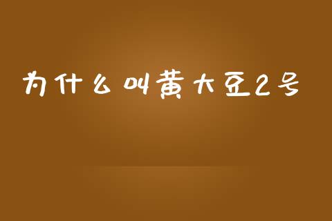 为什么叫黄大豆2号_https://www.apanben.com_在线喊单_第1张