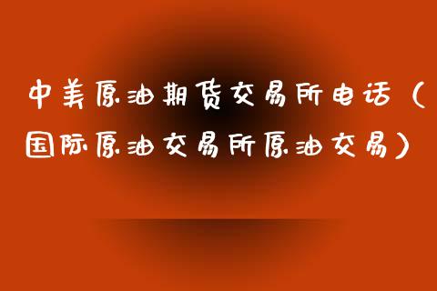 中美原油期货交易所电话（国际原油交易所原油交易）_https://www.apanben.com_国际期货_第1张