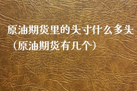 原油期货里的头寸什么多头（原油期货有几个）_https://www.apanben.com_期货学院_第1张