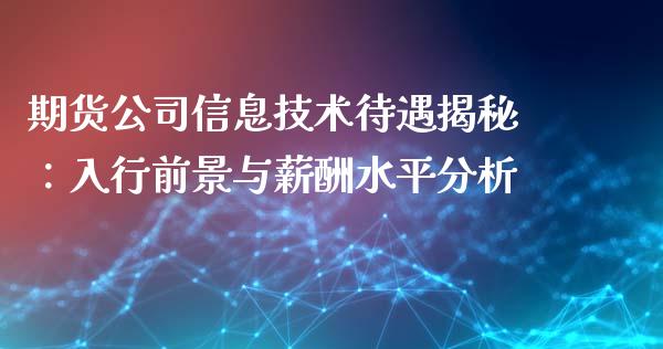 期货公司信息技术待遇揭秘：入行前景与薪酬水平分析_https://www.apanben.com_国际财经_第1张