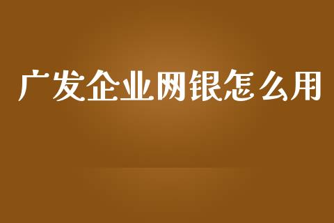 广发企业网银怎么用_https://www.apanben.com_股票怎么玩_第1张