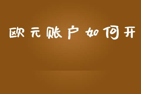 欧元账户如何开_https://www.apanben.com_在线喊单_第1张