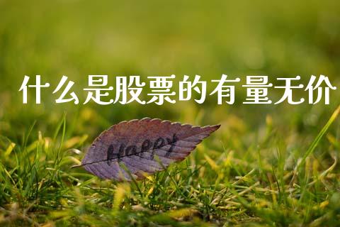 什么是股票的有量无价_https://www.apanben.com_期货学院_第1张