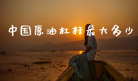 中国原油杠杆最大多少_https://www.apanben.com_期货学院_第1张