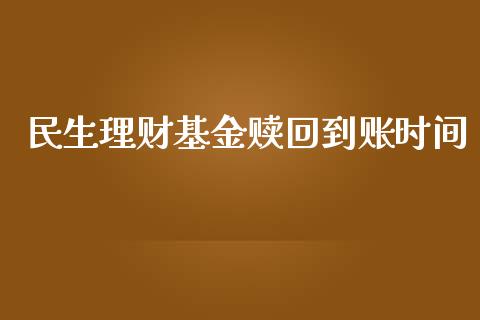 民生理财基金赎回到账时间_https://www.apanben.com_国际财经_第1张
