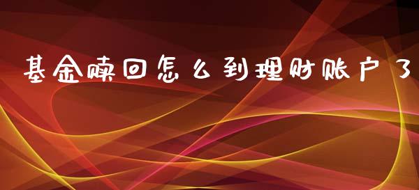 基金赎回怎么到理财账户了_https://www.apanben.com_国际财经_第1张