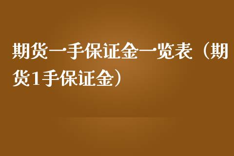 期货一手保证金一览表（期货1手保证金）_https://www.apanben.com_股票怎么玩_第1张
