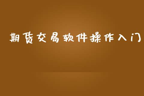 期货交易软件操作入门_https://www.apanben.com_国际期货_第1张