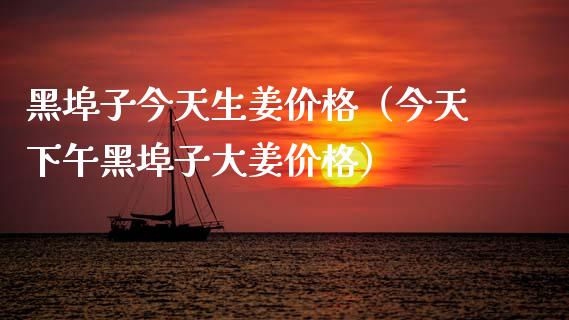 黑埠子今天生姜价格（今天下午黑埠子大姜价格）_https://www.apanben.com_期货学院_第1张
