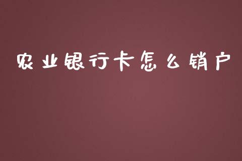 农业银行卡怎么销户_https://www.apanben.com_国际财经_第1张