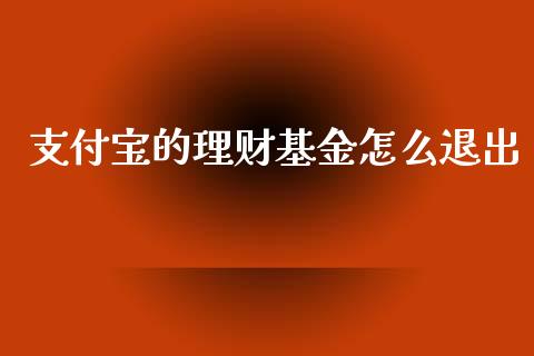 支付宝的理财基金怎么退出_https://www.apanben.com_国际财经_第1张