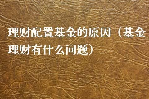 理财配置基金的原因（基金理财有什么问题）_https://www.apanben.com_财经资讯_第1张
