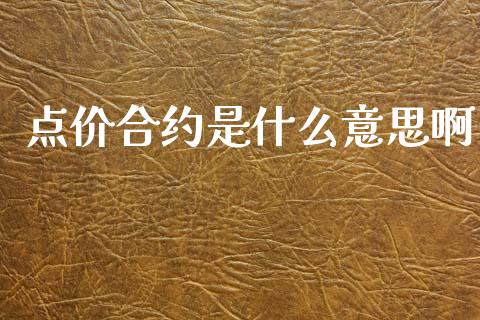 点价合约是什么意思啊_https://www.apanben.com_在线喊单_第1张