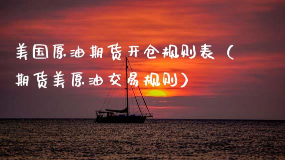 美国原油期货开仓规则表（期货美原油交易规则）_https://www.apanben.com_期货学院_第1张