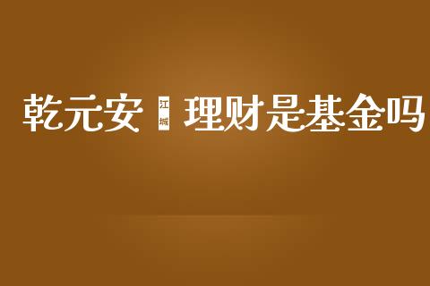 乾元安鑫理财是基金吗_https://www.apanben.com_财经资讯_第1张