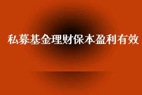 私募基金理财保本盈利有效_https://www.apanben.com_国际财经_第1张
