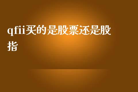qfii买的是股票还是股指_https://www.apanben.com_国际财经_第1张