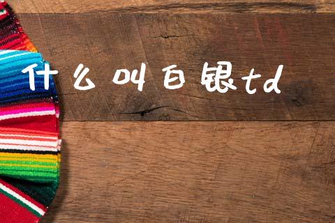 什么叫白银td_https://www.apanben.com_国际财经_第1张
