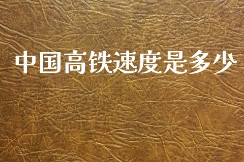 中国高铁速度是多少_https://www.apanben.com_国际财经_第1张