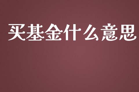 买基金什么意思_https://www.apanben.com_股市指导_第1张