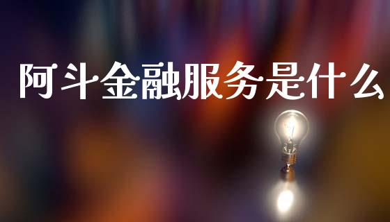 阿斗金融服务是什么_https://www.apanben.com_财经资讯_第1张