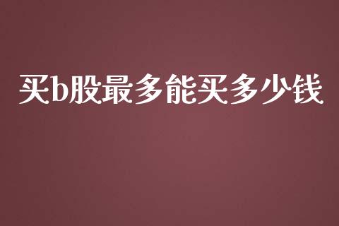 买b股最多能买多少钱_https://www.apanben.com_国际财经_第1张