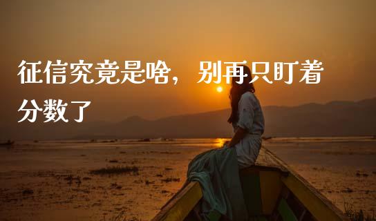 征信究竟是啥，别再只盯着分数了_https://www.apanben.com_国际期货_第1张
