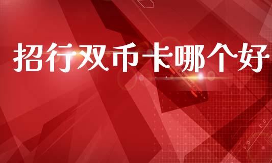招行双币卡哪个好_https://www.apanben.com_财经资讯_第1张