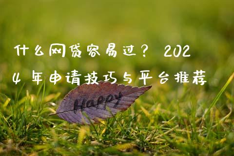 什么网贷容易过？ 2024 年申请技巧与平台推荐_https://www.apanben.com_股市分析_第1张