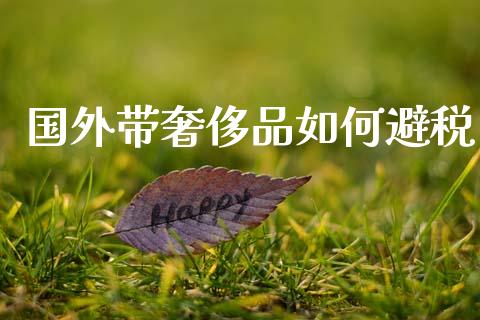 国外带奢侈品如何避税_https://www.apanben.com_期货学院_第1张