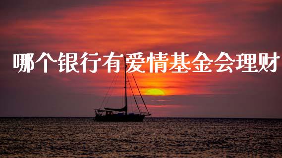哪个银行有爱情基金会理财_https://www.apanben.com_国际财经_第1张