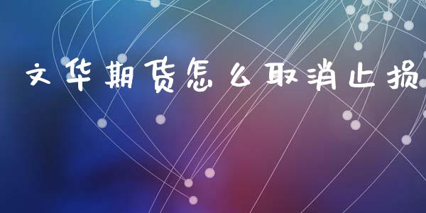文华期货怎么取消止损_https://www.apanben.com_财经资讯_第1张