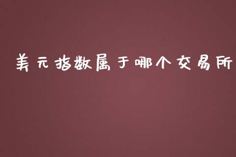 美元指数属于哪个交易所_https://www.apanben.com_期货学院_第1张
