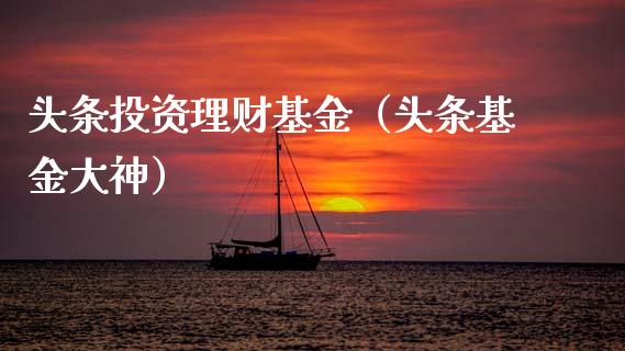 头条投资理财基金（头条基金大神）_https://www.apanben.com_国际财经_第1张