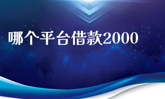 哪个平台借款2000_https://www.apanben.com_在线喊单_第1张