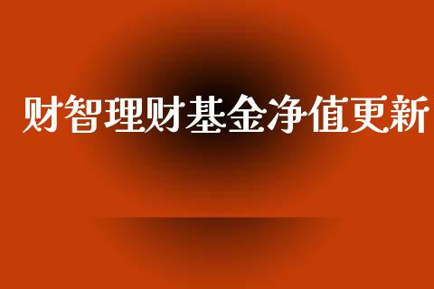 财智理财基金净值更新_https://www.apanben.com_国际财经_第1张