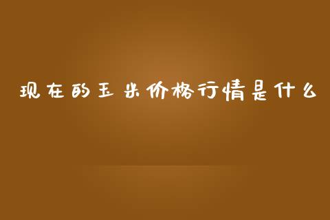 现在的玉米价格行情是什么_https://www.apanben.com_股市分析_第1张