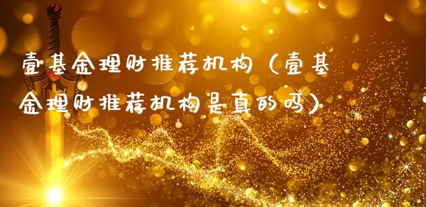 壹基金理财推荐机构（壹基金理财推荐机构是真的吗）_https://www.apanben.com_国际财经_第1张