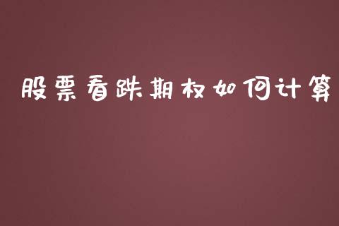 股票看跌期权如何计算_https://www.apanben.com_国际财经_第1张