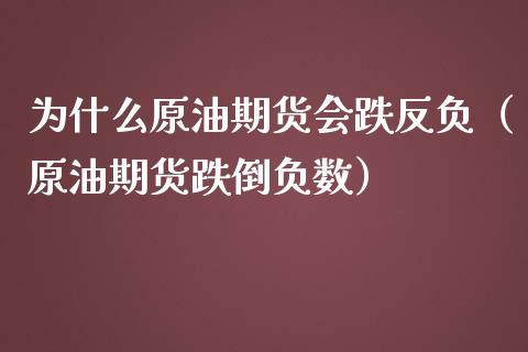 为什么原油期货会跌反负（原油期货跌倒负数）_https://www.apanben.com_国际期货_第1张