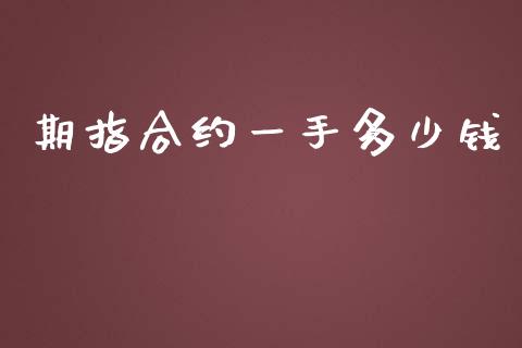 期指合约一手多少钱_https://www.apanben.com_国际期货_第1张