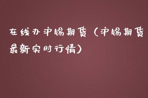 在线办沪锡期货（沪锡期货最新实时行情）_https://www.apanben.com_在线喊单_第1张
