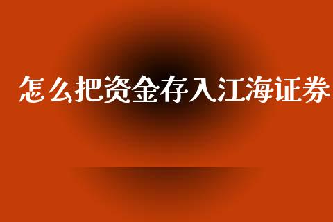 怎么把资金存入江海证券_https://www.apanben.com_股市分析_第1张