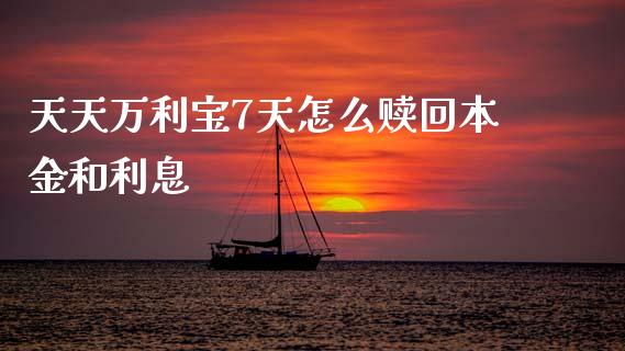 天天万利宝7天怎么赎回本金和利息_https://www.apanben.com_股市分析_第1张