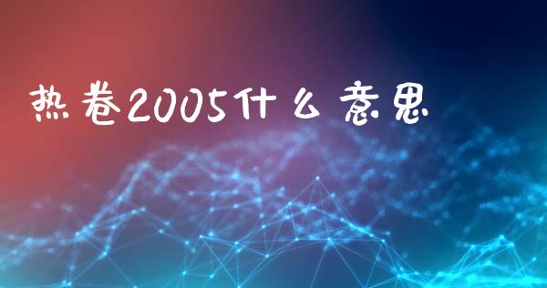 热卷2005什么意思_https://www.apanben.com_国际财经_第1张